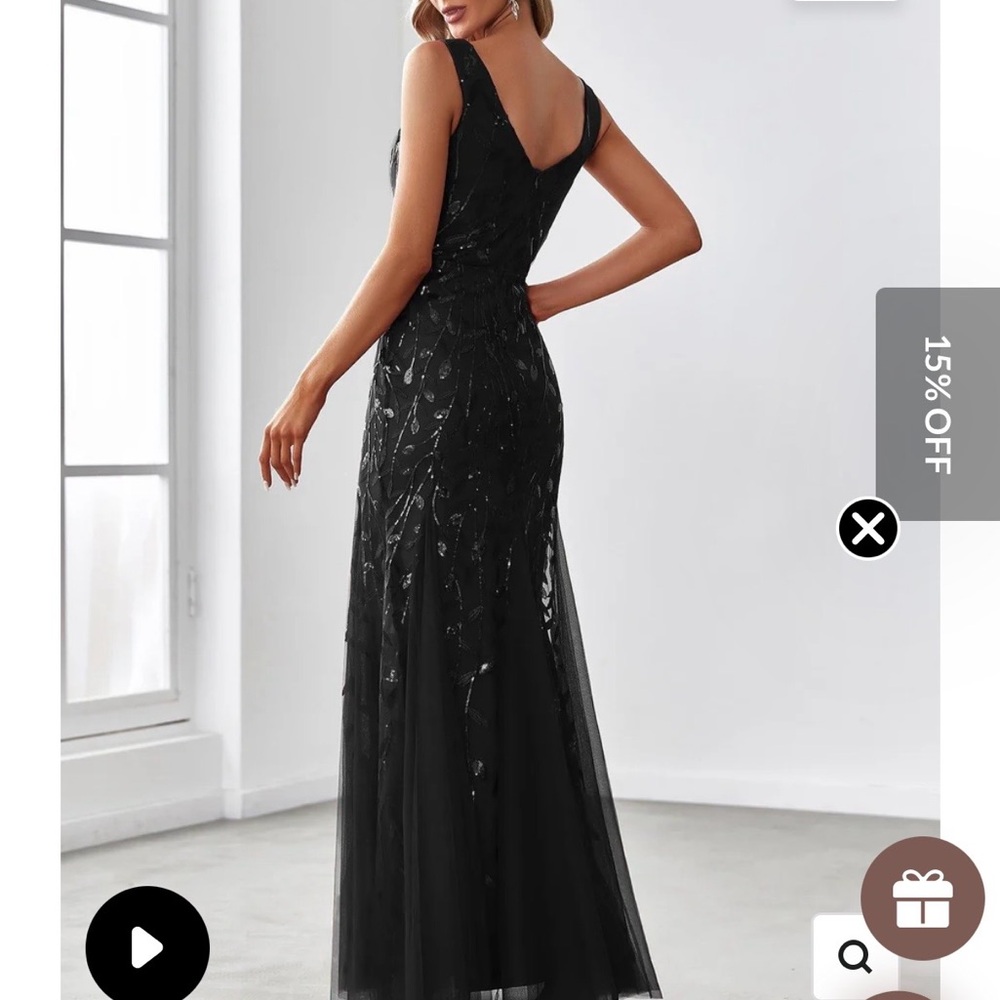 Ever Pretty Black Sequin Evening Dress - Picture 2 of 5